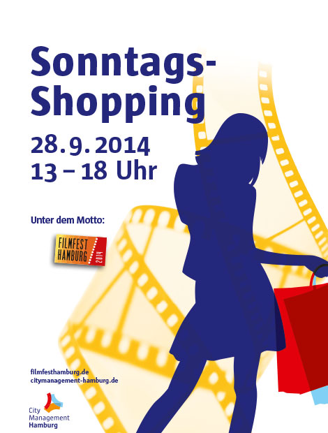 Verkaufsoffener Sonntag in Hamburg unter dem Motto Filmfest.