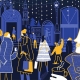 Sternenzauber Passagenviertel Hamburger Einkaufsstraße in traditioneller Weihnachtsbeleuchtung
